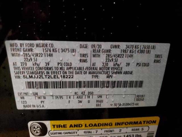 5LMJJ2LT2LEL18222 Lincoln Navigator Reserve