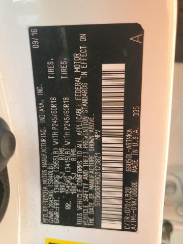 5TDKKRFH9GS173821 Toyota Highlander Xle
