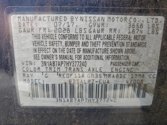 3N1AB7AP7HY377240 Nissan SENTRA S