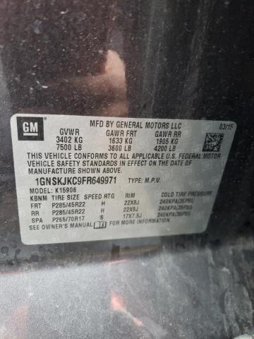 1GNSKJKC9FR649971 Chevrolet Suburban K1500 Lt