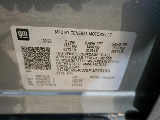 1GNERGKW5PJ270195 Chevrolet Traverse Lt