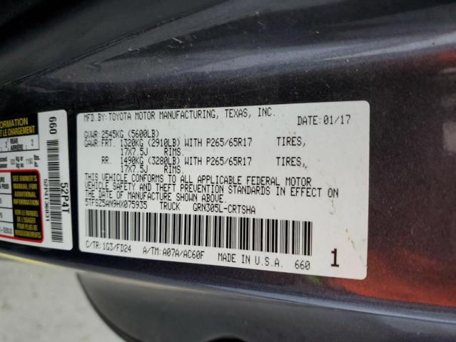5TFSZ5AN9HX075935 Toyota Tacoma Access Cab