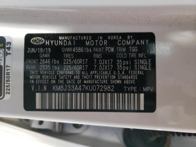 KM8J33A47KU072982 Hyundai Tucson Limited