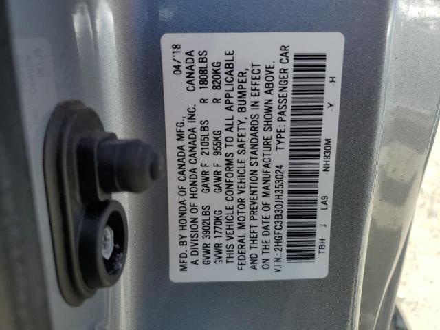 2HGFC3B30JH353024 Honda CIVIC EX