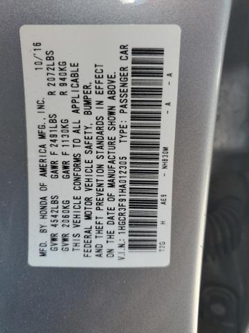 1HGCR3F91HA012305 Honda Accord Touring