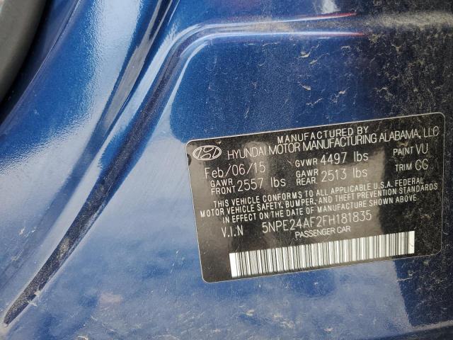 5NPE24AF2FH181835 Hyundai SONATA SE