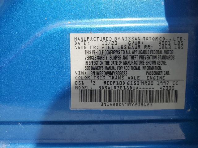 3N1AB8DV9MY208623 Nissan SENTRA SR