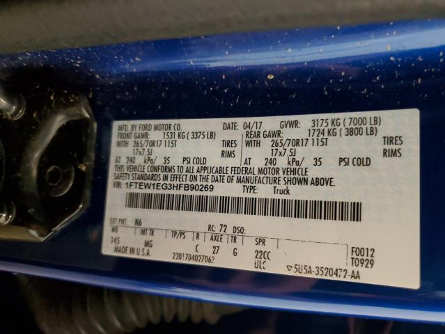 1FTEW1EG3HFB90269 Ford F150 SUPER