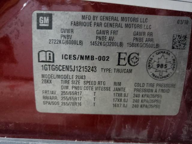 1GTG6CEN5J1215243 GMC CANYON SLE