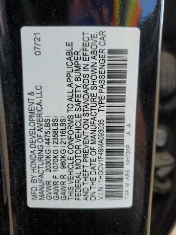 1HGCV1F49MA093035 Honda Accord Sport Se