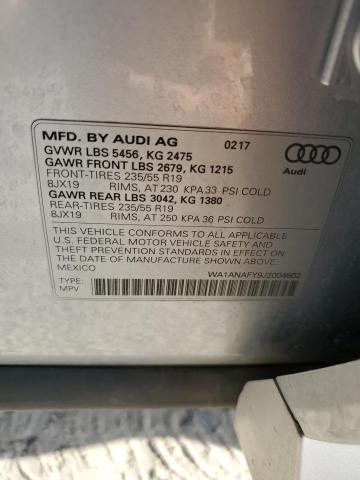 WA1ANAFY9J2004802 Audi Q5 PREMIUM