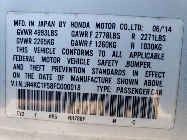 JH4KC1F58FC000018 Acura RLX TECH