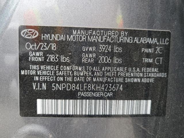 5NPD84LF8KH423674 Hyundai ELANTRA SEL