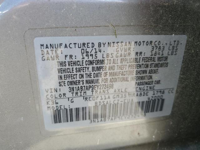 3N1AB7AP9EY272498 Nissan SENTRA S