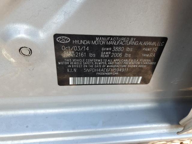 5NPDH4AE6FH594911 Hyundai ELANTRA SE