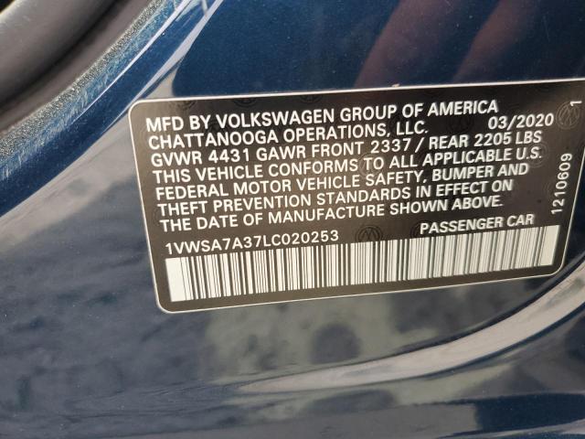 1VWSA7A37LC020253 Volkswagen PASSAT SE