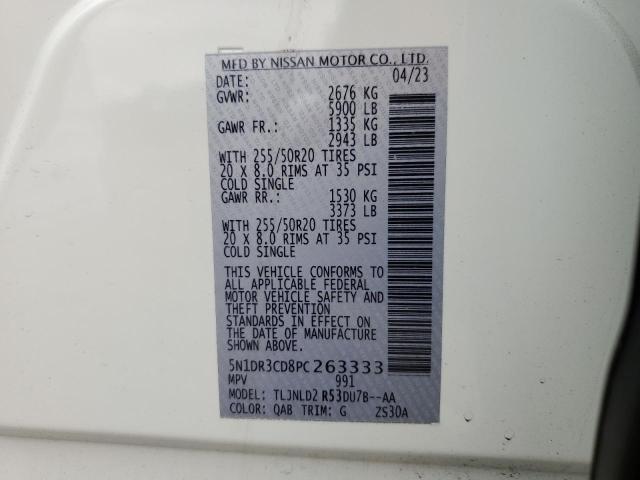 5N1DR3CD8PC263333 Nissan Pathfinder Sl