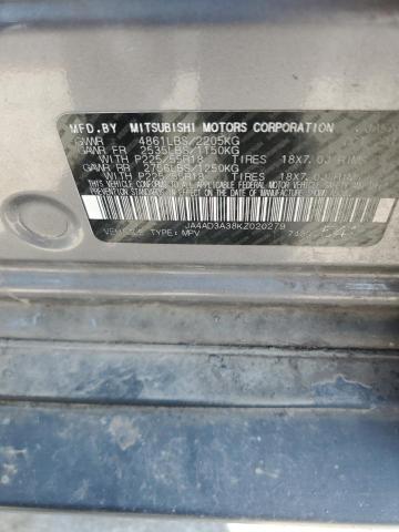 JA4AD3A38KZ020279 Mitsubishi Outlander Se