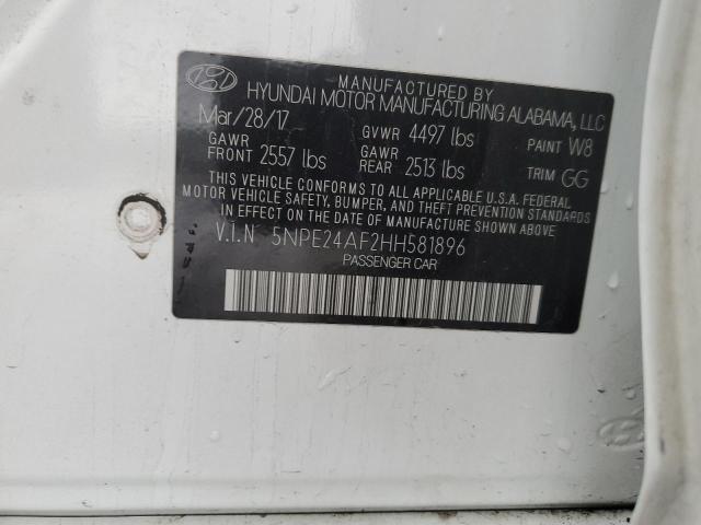 5NPE24AF2HH581896 Hyundai SONATA SE