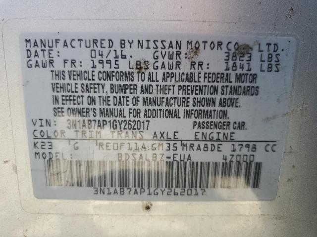 3N1AB7AP1GY262017 Nissan SENTRA S