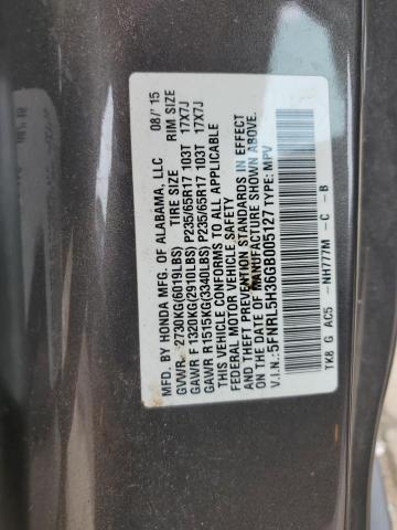5FNRL5H36GB005127 Honda ODYSSEY SE
