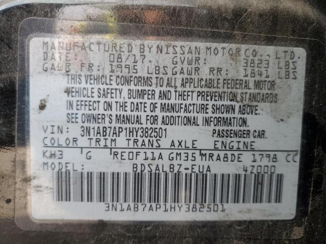 3N1AB7AP1HY382501 Nissan SENTRA S