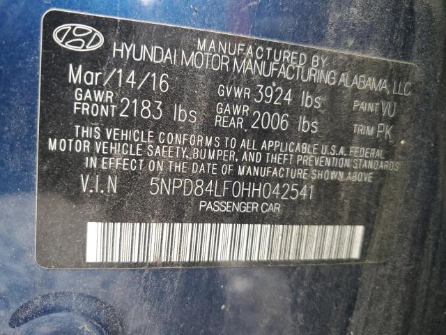5NPD84LF0HH042541 Hyundai ELANTRA SE