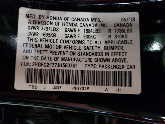 2HGFC2F77JH560761 Honda CIVIC EX