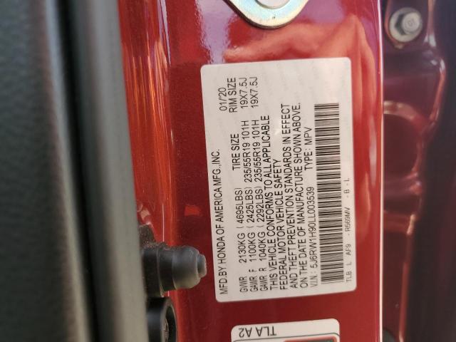 5J6RW1H90LL003539 Honda Cr-v Touring