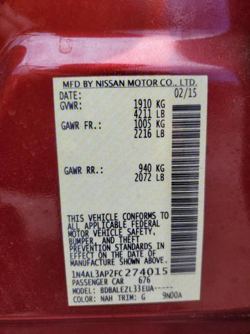 1N4AL3AP2FC274015 Nissan ALTIMA 2.5