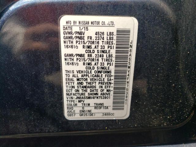JN8AS5MV4FW753901 Nissan Rogue Select S