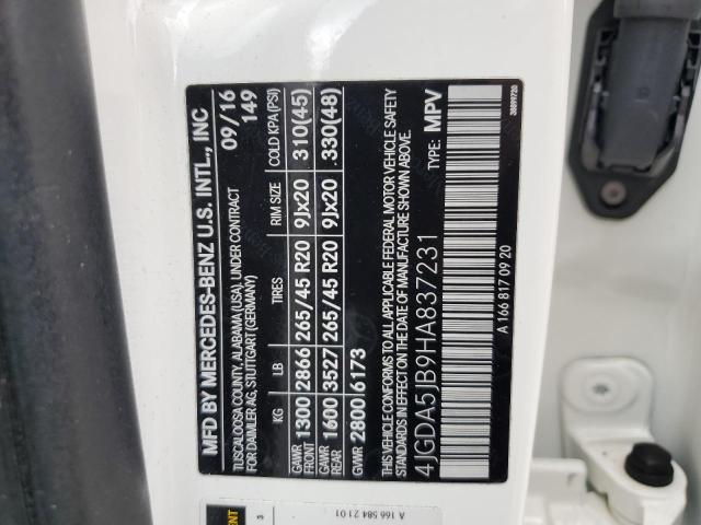 4JGDA5JB9HA837231 Mercedes-Benz GLE 350