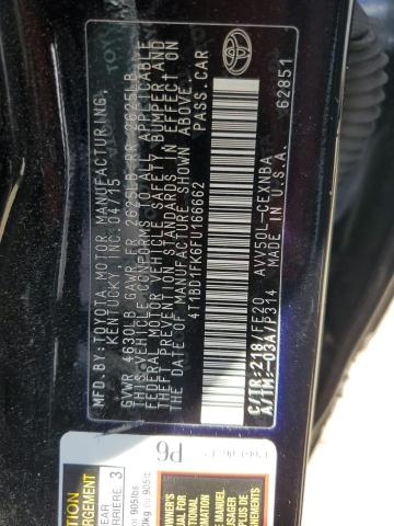 4T1BD1FK6FU166662 Toyota CAMRY HYBR