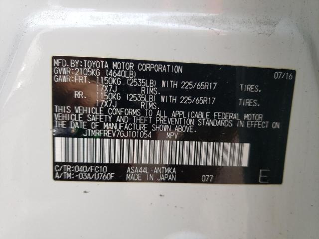 JTMRFREV7GJ101054 Toyota Rav4 Xle