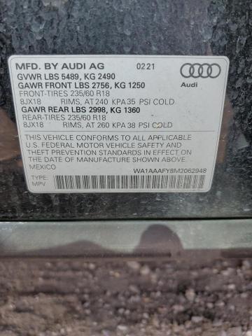 WA1AAAFY8M2062948 Audi Q5 PREMIUM