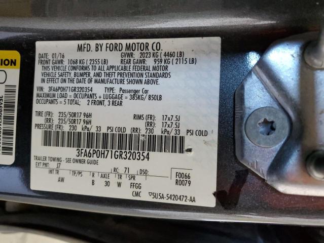3FA6P0H71GR320354 Ford FUSION SE