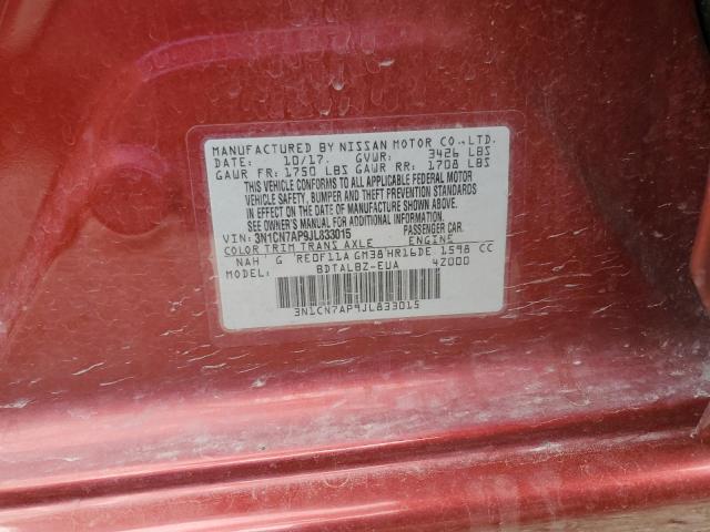 3N1CN7AP9JL833015 Nissan VERSA S