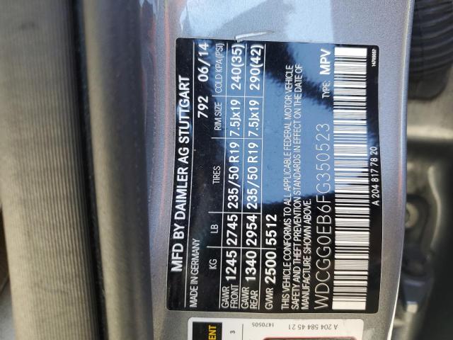 WDCGG0EB6FG350523 Mercedes-Benz Glk 250 Bluetec