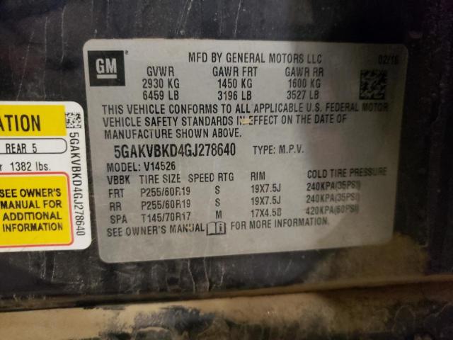 5GAKVBKD4GJ278640 Buick Enclave