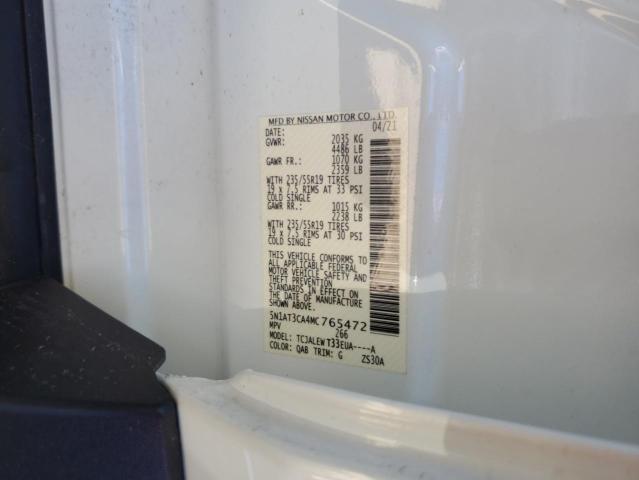 5N1AT3CA4MC765472 Nissan Rogue Sl