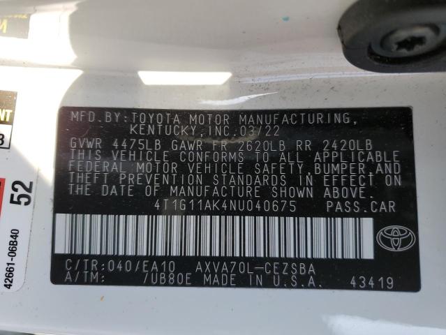 4T1G11AK4NU040675 Toyota CAMRY SE