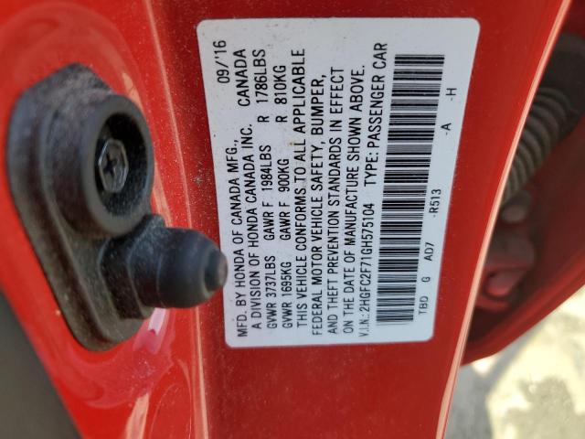 2HGFC2F71GH575104 Honda CIVIC EX