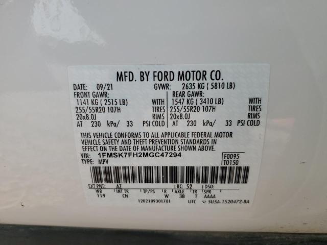 1FMSK7FH2MGC47294 Ford Explorer Limited