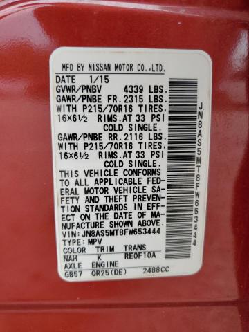 JN8AS5MT8FW653444 Nissan Rogue Select S