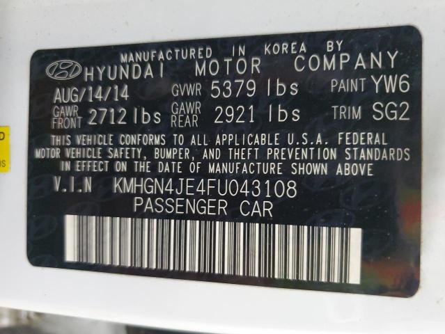 KMHGN4JE4FU043108 Hyundai Genesis 3.8l