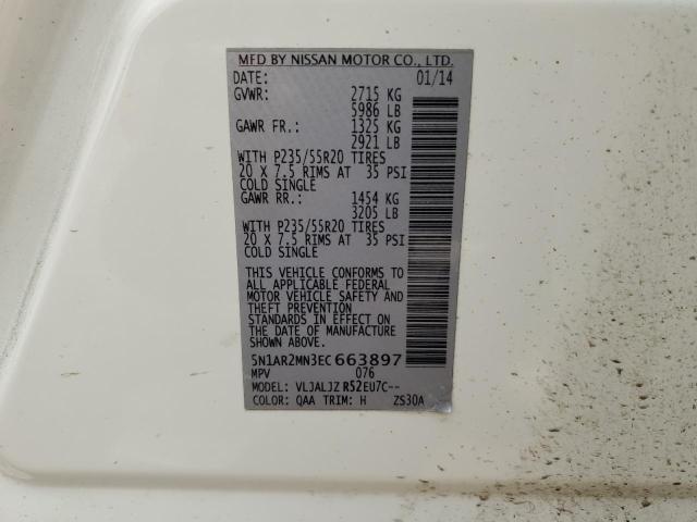5N1AR2MN3EC663897 Nissan Pathfinder S