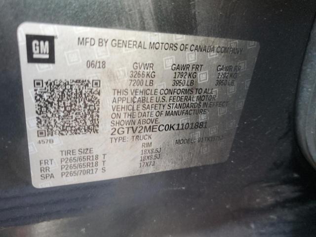 2GTV2MEC0K1101881 GMC Sierra Limited K1500 Sle