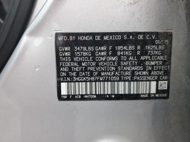 3HGGK5H87FM771059 Honda FIT EX