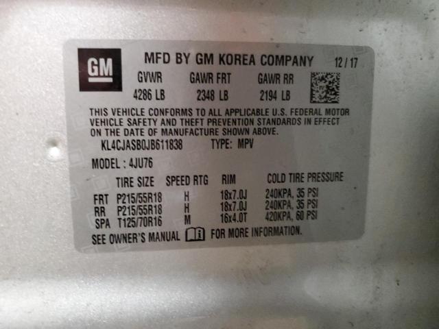 KL4CJASB0JB611838 Buick Encore Preferred
