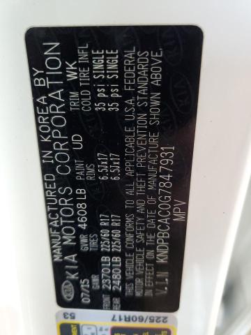KNDPBCAC0G7847931 KIA Sportage Lx